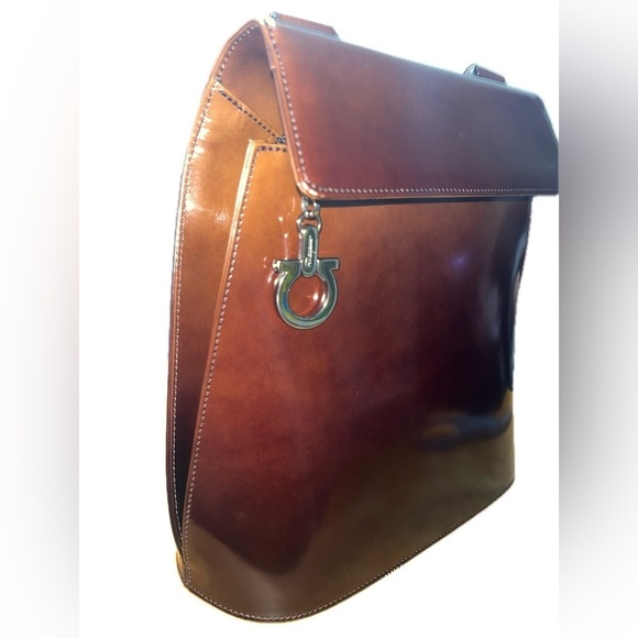 Salvatore Ferragamo Brown Ombré Leather Shoulder Bag -AQ-217148 Rare, Italy - Picture 5 of 14